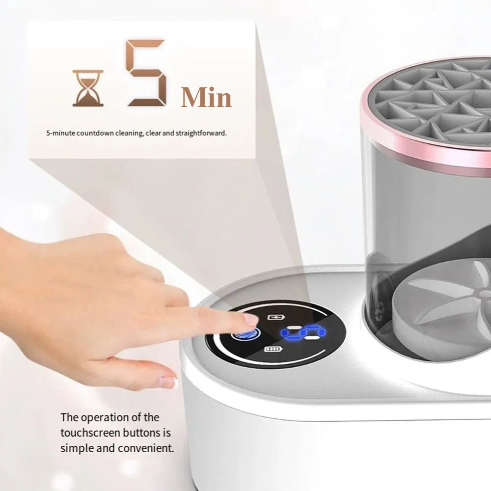 GlowSpin™ 💎 Pro-Grade Electric Brush Washer for Beauty Lovers